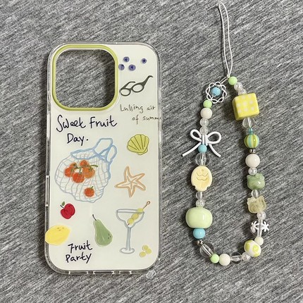 清新水果购物袋海星适用A2/OPPO Reno15/13/12/11F/10手机壳findx9/X7/X8ultra/A98带链条A3pro/K13硬A5X/A96