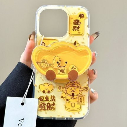 新年金元宝摇摇乐磁吸适用oppo findX9/x8/X7Ultra手机壳reno14/12/11/15pro春节A2x/A6/A3/A98支架A57女A96