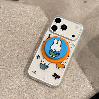 米菲兔磁吸支架适用小米14T/15/13TPRO/NOTE14手机壳pocox7可爱X3GT/F8/F5红米15R/14R/C75/C85透明M7pro硅胶