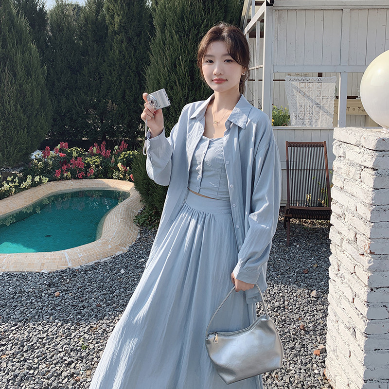 新品！慵懒风海边度假防晒服3件套8325P160K228,女装套装/套裙,2C060