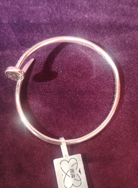 意大利中古925银钉子手镯