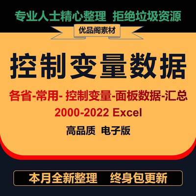 31省份常用控制变量面板数据汇总 2000-2022 原始数据