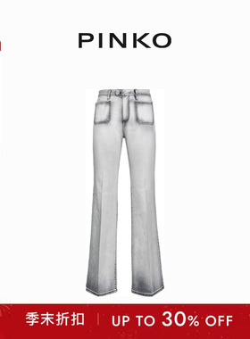 PINKO2024女士浅色喇叭牛仔裤103925A22N