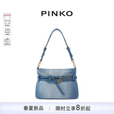 PINKO女士2026年春季新款牛仔布中号手提包背提包106177A31G