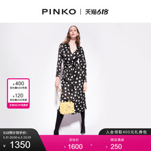 【热卖推荐】PINKO女装长款波点印花时尚连衣裙1G188QA04D