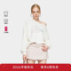 PINKO女士2026春季 新款 奶白流光露肩字母慵懒卫衣PAF26125208