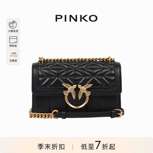 PINKO女士通勤经典 链条绗缝飞鸟单肩斜挎包燕子包100074A1XH
