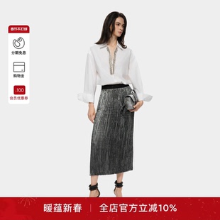 PINKO女士2025鎏金半身裙PAF25380101