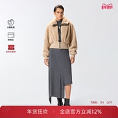 PINKO女士毛皮效果飞行员夹克保暖酷飒日常外套105399A2PI