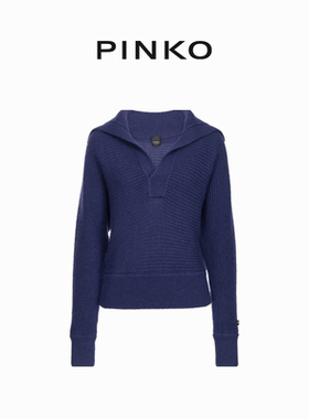PINKO女士简约翻领长袖针织衫104491A282