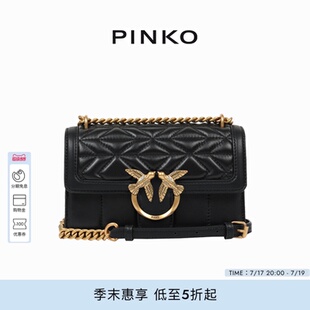 PINKO女士通勤经典链条绗缝飞鸟单肩斜挎包燕子包100074A1XH