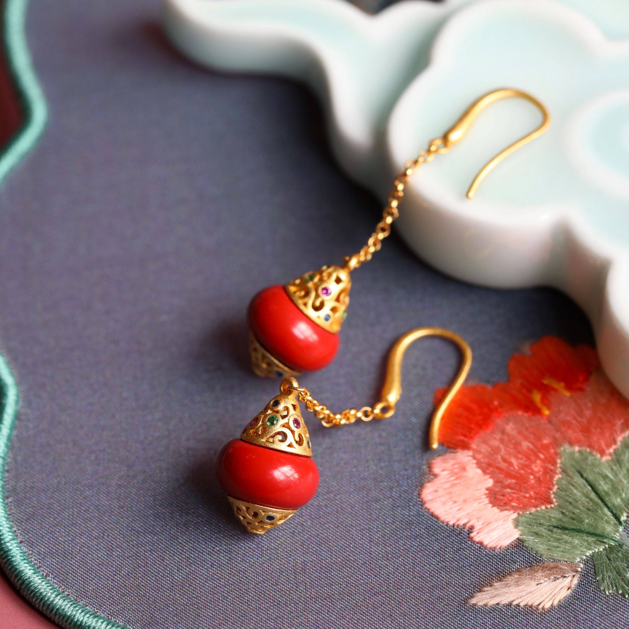 【供销文创】善念耳坠一生善念高含量朱砂耳饰耳坠,珠宝/钻石/翡翠,耳饰,淘宝优惠券,粉丝福利购,淘宝优惠卷