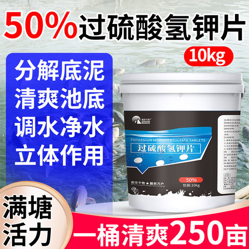 过硫酸氢钾水产养殖复合盐底改片鱼塘虾蟹塘改底除黑臭净水王增氧 - 封面