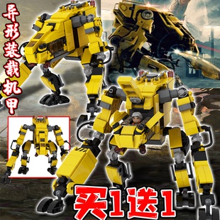 乐gao铁血战士杀戮之地异形P5000-装载机甲模型积木玩具拼搭男生