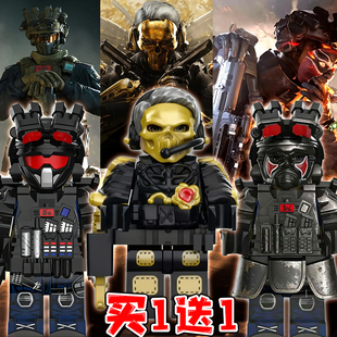 威龙乐了高人仔三角洲行动铁面判官红狼蚀金玫瑰积木玩具儿童拼搭