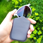 轻薄太阳镜设计精良时尚 方便收纳折叠墨镜户外防紫外线圆形眼镜