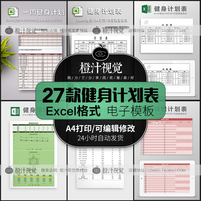 健身训练计划Excel表格模板食谱表运动计划表减肥指标记录分析表 - 小编推荐 - WePost 全民代运 - 马来西亚中国淘宝代运与集运专家