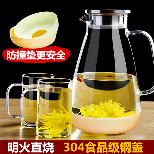 高硼硅玻璃冷水壶凉水壶耐高温