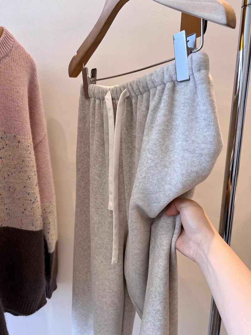 巨厚暖绒阔腿裤垂感拖地毛巾裤