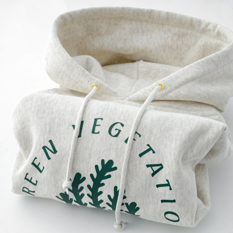 460g生成灰印花加绒连帽上衣女冬