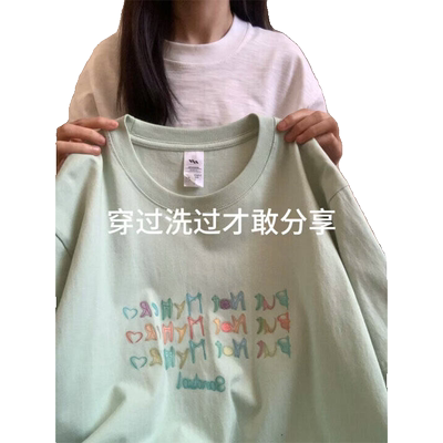 日系复古薄荷绿短袖T恤女春夏