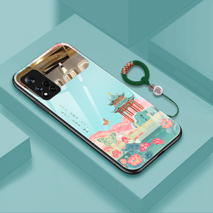 中国风国潮红米note10pro手机壳新款小米14note11e的手机套高级玻璃redmi15外壳12tpro原创女款男13por+时尚9