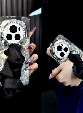 适用荣耀magic6手机壳新款magic6pro套高级锡纸纹honor小众ins水墨晕染rongyao个性diy丝巾腕带创意透明壳女p