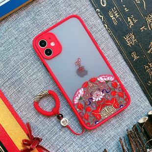 适用苹果12手机壳iphone14promax新款i13pro中国风12mini国潮8x磨砂7plus浮雕6s男2se3女款max全包xs硅胶xr软