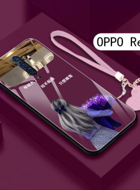 OPPOReno2手机壳新款reno14玻璃rene13pro硅胶12por全包11p+防摔8rono10套9reno2女款7se网红带镜子oppo定制6