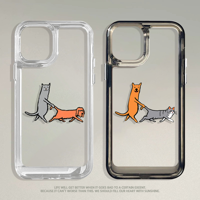 遛狗猫咪适用iphone16plus手机壳苹果17promax保护套13mini简约15透明亚克力x60卡通nova14情侣p80华为mate70