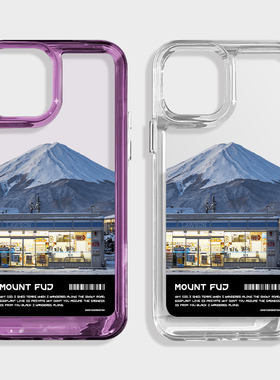 iphone15promax手机壳苹果14保护壳13mini雪山富士山12亚克力xsmax透明小众8plus创意适用华为mate40小众硬壳