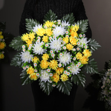 仿真菊花清明节花圈祭祀扫墓陵园墓碑祭奠上坟地摆放花束塑料假花