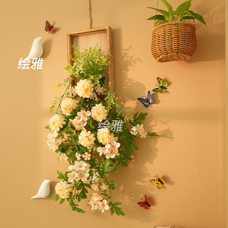 绘雅仿真花墙壁遮丑装饰假花壁挂