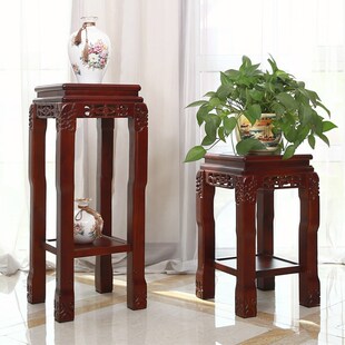 客厅摆花架实木质工艺家用仿古典榆木中式室内鱼缸花盆景支撑架子