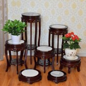 实木花架中式 客厅家用置物架落地室内鱼缸架明清古典木质花盆架子