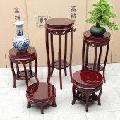 实木花架中式 客厅木质花几家用落地室内置物架高档仿古花盆景架子