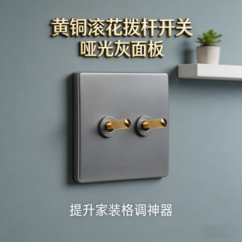 黄铜拨杆温州开关插座面板汉顿