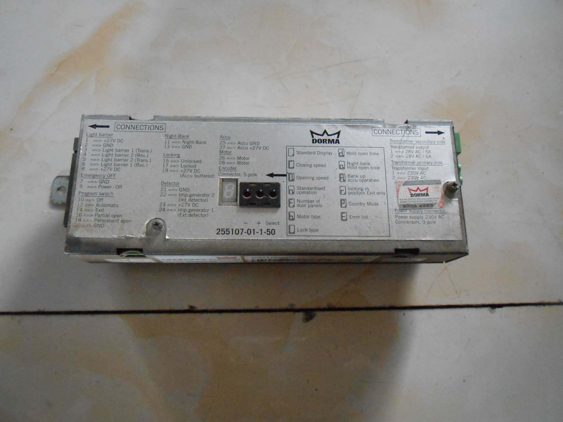 二手 多玛自动门控制器 255107-01-1-50 dorma感应门es90-easy询