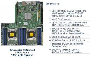 超微 C610 支持E2600 DDR4服务器主板 2011 V4询价 X10DDW