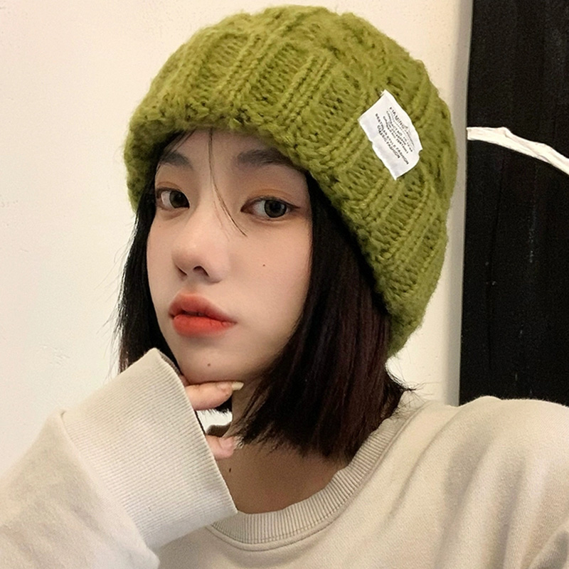 大头围毛线帽子女款秋冬季保暖堆堆冷帽大脸显脸小针织护耳帽户外