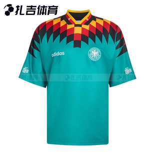 扎吉体育阿迪达斯德国队1994世界杯复刻客场短袖球衣足球服JZ6941