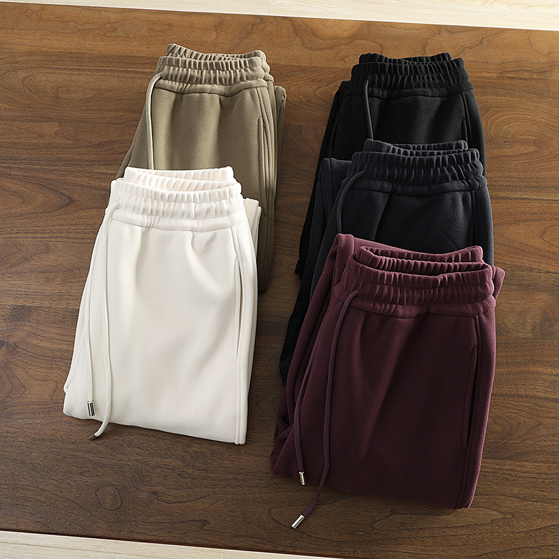 双面绒加厚防风束口卫裤运动裤