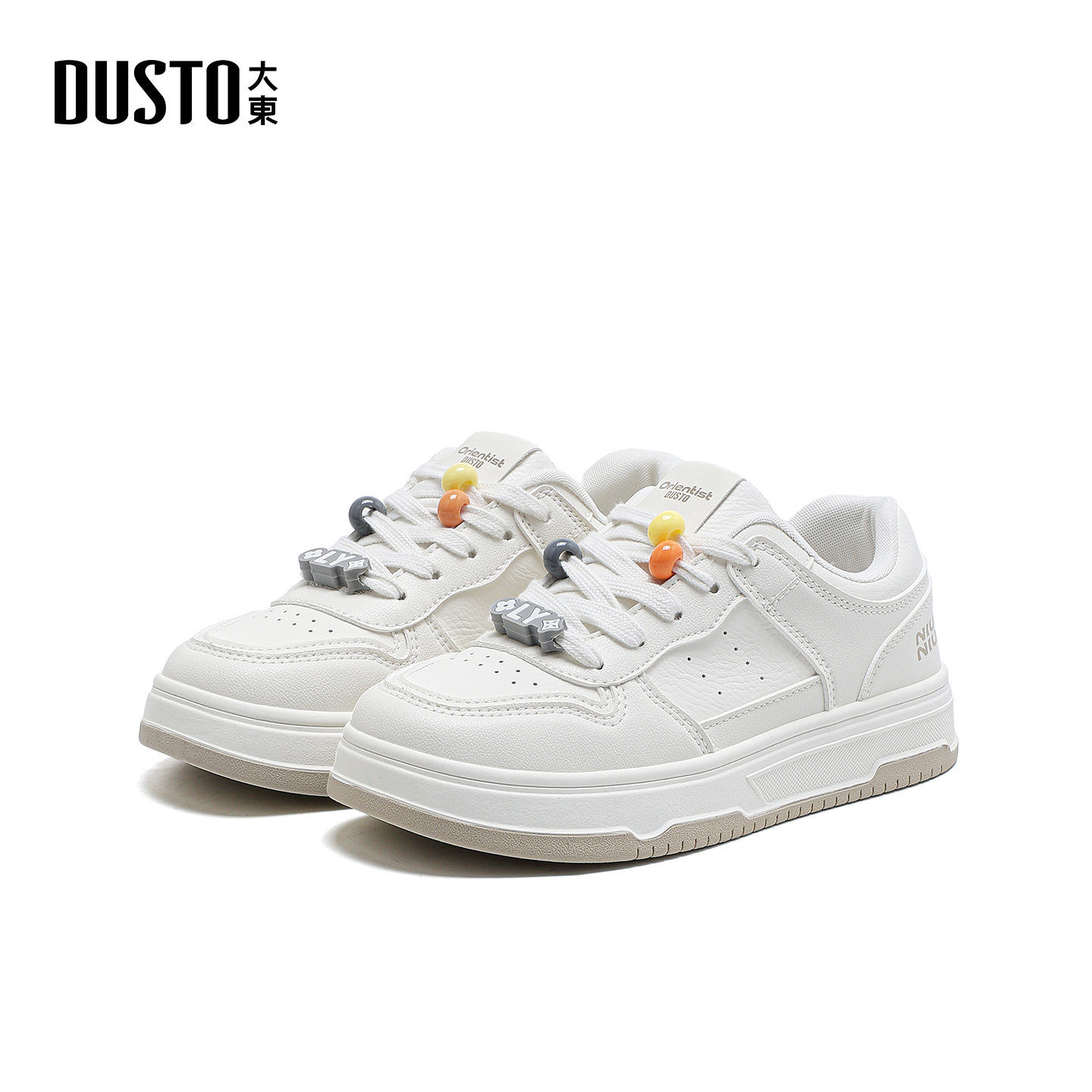 大东S板鞋2026年春季女鞋新款平底低跟圆头系带休闲小白鞋7546A,女鞋,时尚休闲鞋,淘宝优惠券,粉丝福利购,淘宝优惠卷