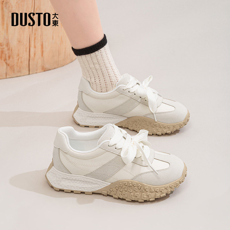 大东阿甘鞋女鞋2026春季新款休闲平底中跟系带圆头0633,女鞋,时尚休闲鞋,淘宝优惠券,粉丝福利购,淘宝优惠卷