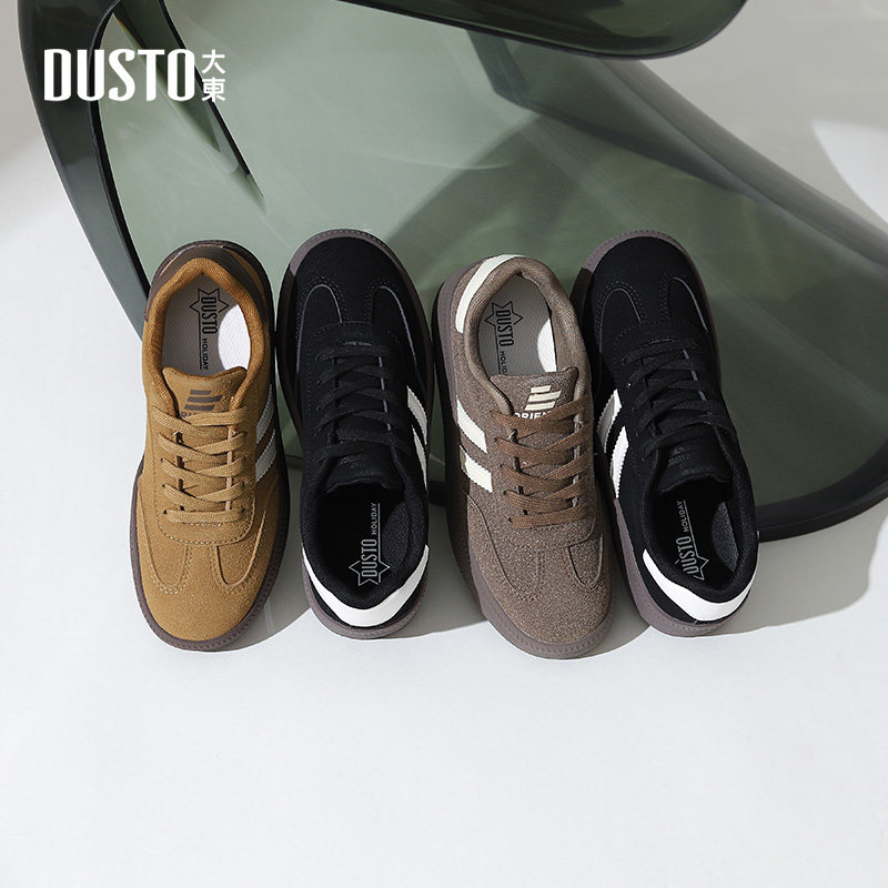 大东德训鞋女鞋2026春季新款时尚休闲简约平底系带中跟圆头Q7701,女鞋,德训鞋,淘宝优惠券,粉丝福利购,淘宝优惠卷