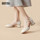 粗跟中跟一字扣方头时尚 大东中空凉鞋 新款 2026春季 简约1002 女鞋