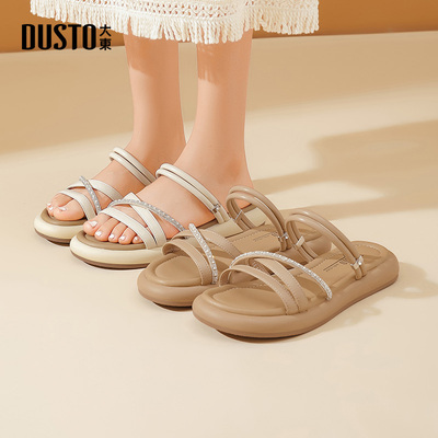 大东官方时装拖鞋女鞋2026夏季新款两穿罗马凉鞋配裙子不累脚凉拖