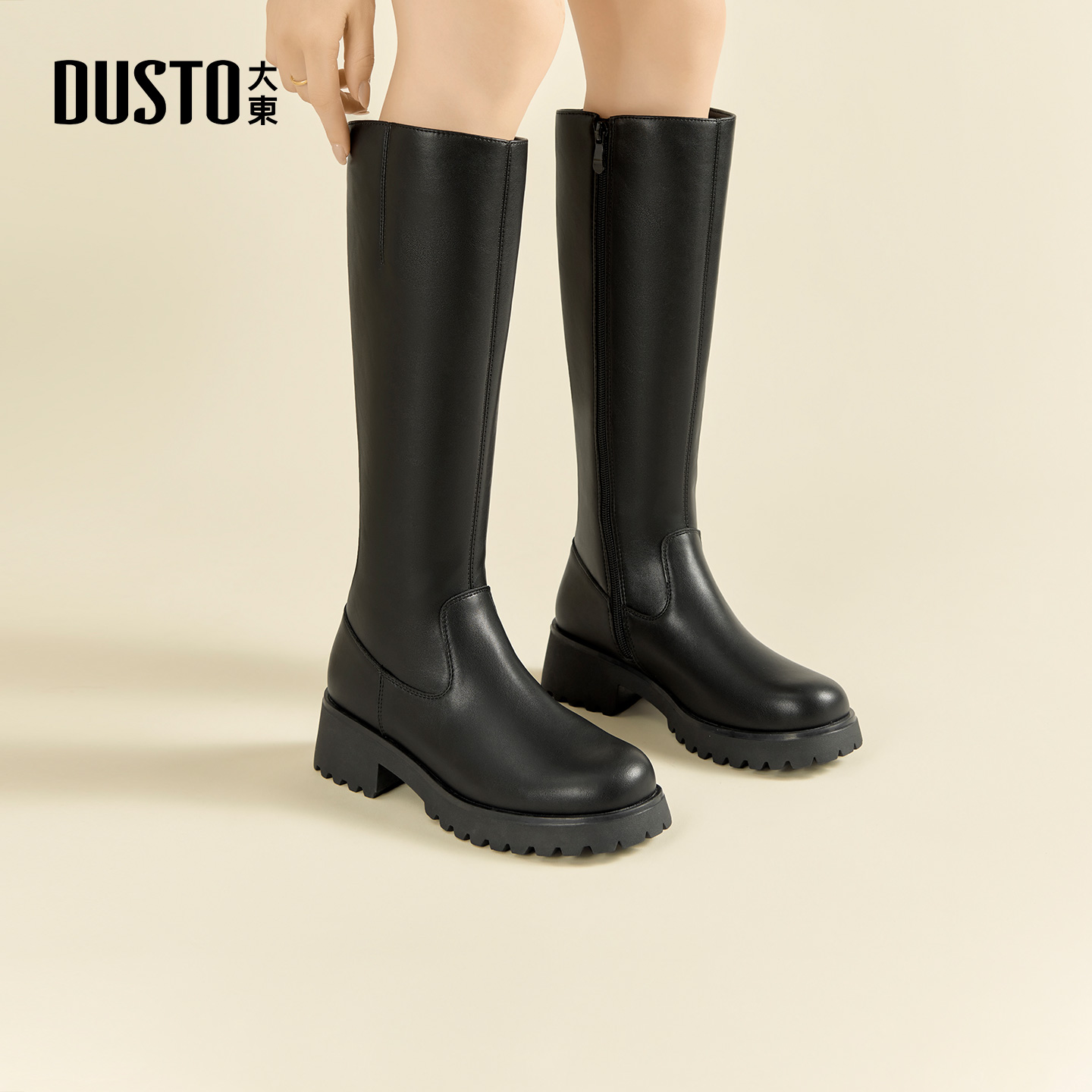 骑士靴时尚休闲粗跟中跟