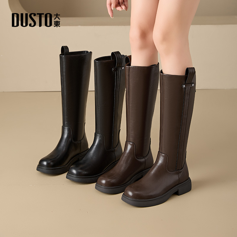大东dd西部美拉德长筒靴女2025秋季新款女靴厚底骑士靴百搭靴子女