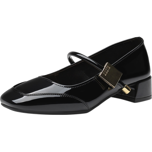 大东玛丽珍鞋女鞋2026春季时尚方头漆皮爆款搭配长裙单鞋女0051